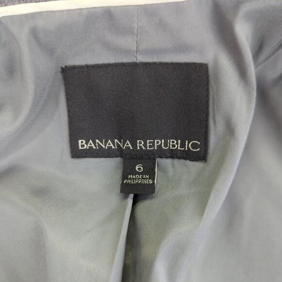 Banana Republic Luxe Brushed Mini Dot One Button Blazer Jacket Gray Women's 6 - Picture 8 of 11